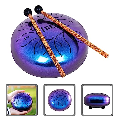 Eringogo 1Set Steel Tongue Drum 5.5Inch Drum Hand Drum Percussion Instrument Portable For Kids With Drumsticks Storage Bag Blue #TOP1