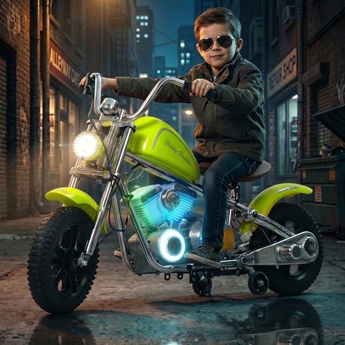 Image of Baybee ChopperX Baby Battery Operated Bike for Kids with Adjustable Seats I Rechargeable Ride on Toy with LED Lights, USB & Music I Big Baby Bike | Electric Bike for Kids to Drive 2+ Years (Green)