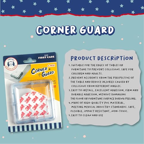 Image of Corner Protectors, Pack of 4 Pieces, Corner Protectors, Table Corners, Cabinet Corners, Various Edges, Bumping Furniture Edges from Sharp Corners for Safety, reducing Accidents.