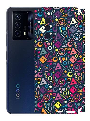 Image of AtOdds - Vivo IQOO Z5 Mobile Back Skin Rear Screen Guard Protector Film Wrap (Coverage - Back+Camera+Sides) (Shapes Graffiti)