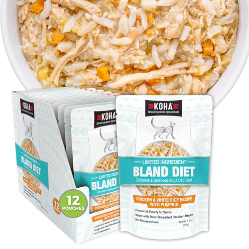 KOHA Pet Limited Ingredient Bland Diet for Cats, Chicken and White Rice Recipe Sensitive Stomach Wet...