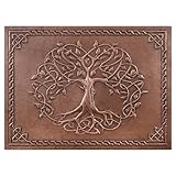 Kitchen Backsplash, Sacred Tree with Celtic Border Copper Backsplash, Custom Copper Backsplash Panel, Handmade Copper Backsplash Tile, Indoor Outdoor Wall Decor (Copper)