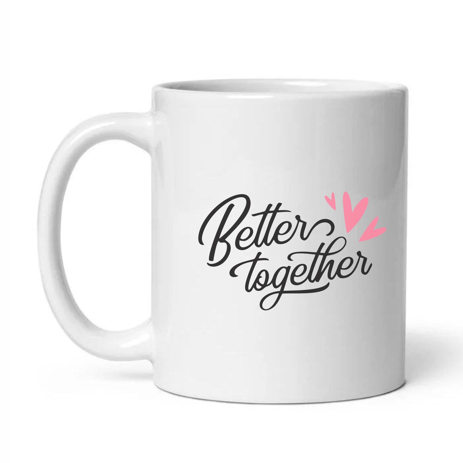 SMIZE Better Together Printed Ceramic Mug 350ml – Cute Couple Coffee Mug, Romantic Gift for Him & Her, Anniversary or Valentine’s Day Gift, Love Quote Tea Cup, Microwave & Dishwasher Safe