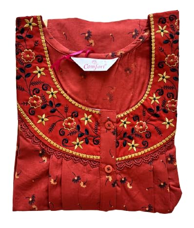 GenericRise & Shine | Comfort Fashion | Swiss Nighty with Side pocket | Nightwear for Women | Full Length Ladies Night Gown | Long Comfy Maxi