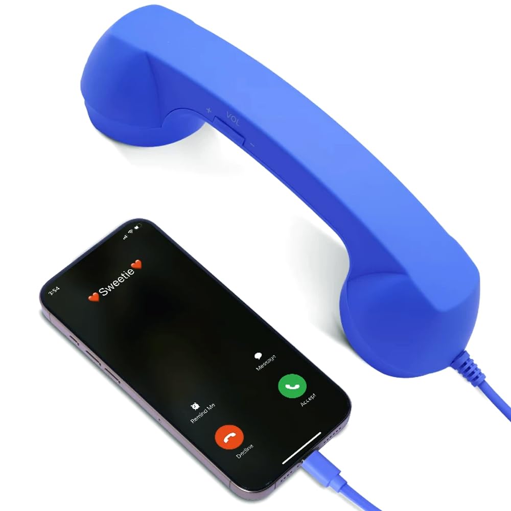 Kyduu Auricular telefónico Retro y Vintage, Receptores telefónicos Retro, Receptor de teléfono Retro como Auricular, Teléfono Retro Auricular Vintage para Celulares para móvil, Tablet (Blanco) — view 8