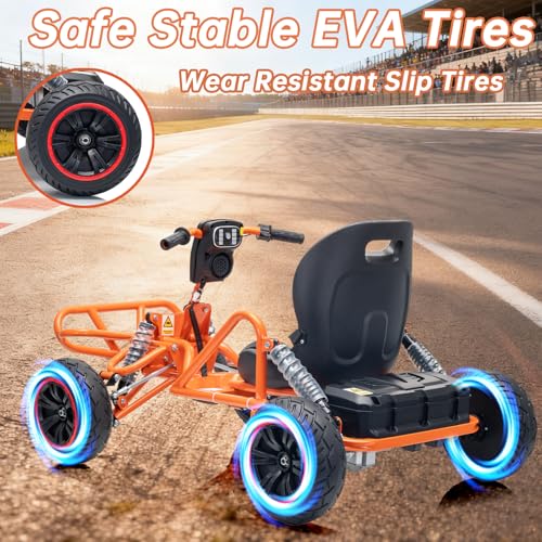 Image of POSTACK 24V Kids Go Kart, 24V Ride on Toy for Big Kids