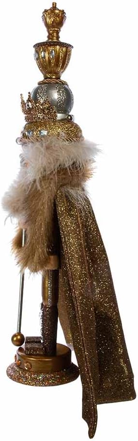 17.5-Inch Hollywood Gold with Fuzzy Cape King Nutcracker