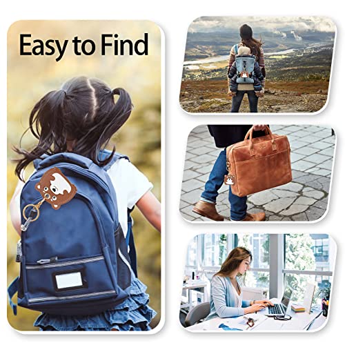 Image of Leather Keychain Case Holder Compatible with Apple AirTag, GPS Airtag Keychain Finder Tracker with Key Ring, Anti-Scratch Protective Air Tag Cover | Leather