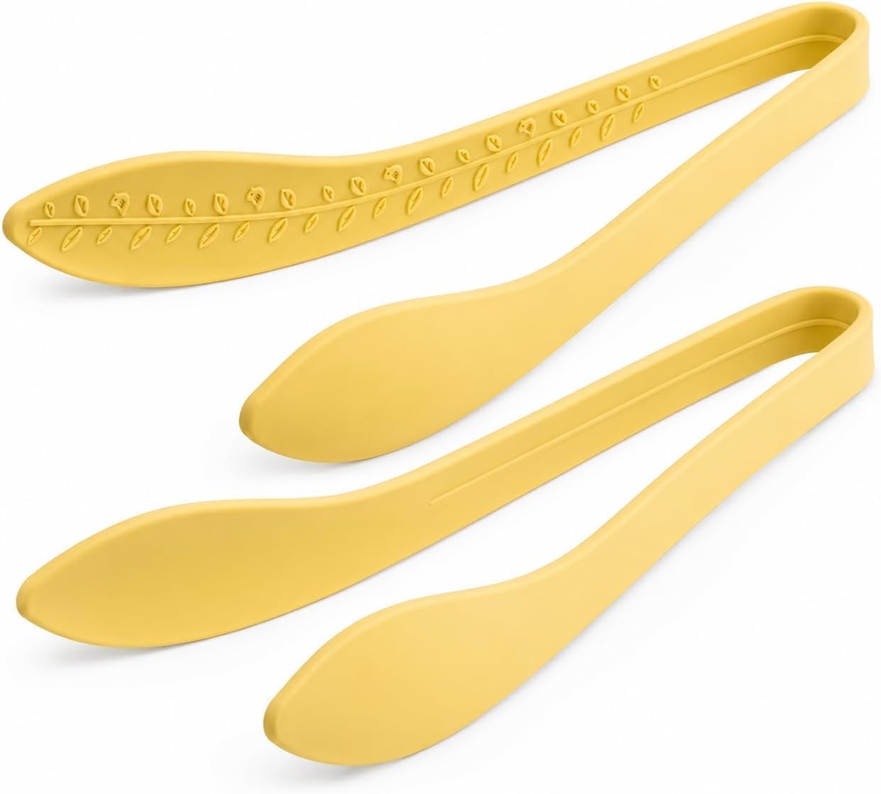2-Pack Silicone Food Tongs, 9.84-Inch Heat-Resistant Yellow