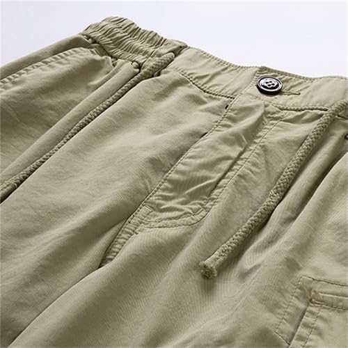 Short cargo d'été pour homme avec taille élastique et cordon