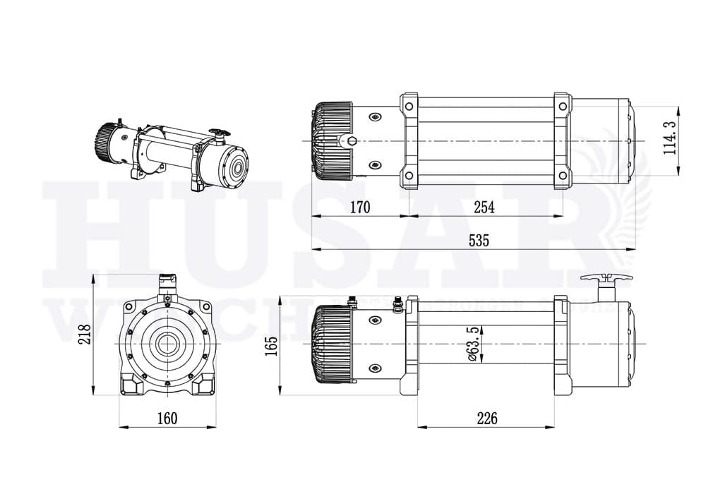 Cabrestante Eléctrico de 12000 lbs | 5443 kg, 24 V, Con Cuerda de Acero De 25 m,Control Inalámbrico, Transmisión Planetaria De 3 Etapas, Ideal Para Vehículos Todoterreno, Vehículos 4x4