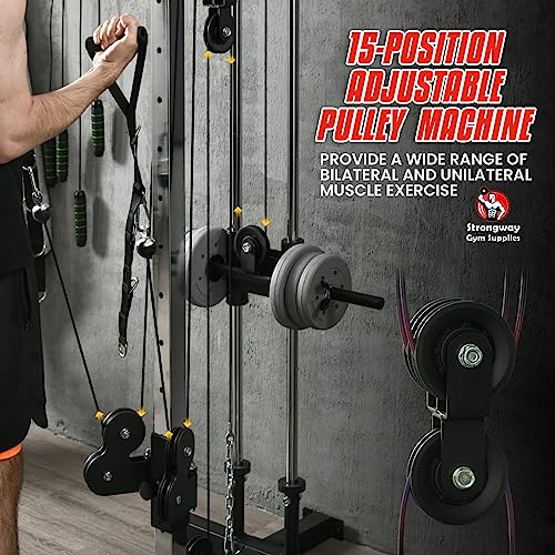 Wall Mounted Cable Crossover - Adjustable Home Gym Equipment - 18 Positions Double Bar Track - Linear Motion Bushing Carriages - Multi-Height Pulley Arms - 250kg Complete Home Workout Solution - Image 6