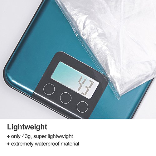 Foto von Opret 5 Stück Durchsichtig Regenponcho Damen Herren, Wasserdicht Regenschutz Regencape mit Tunnelzug Kapuze und Elastische Manschette, Leichtgewichts Regen Poncho Transparent