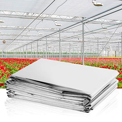 Niiyen Pellicola Riflettente per Piante, 2 Pezzi 82x 47 Pollici Pellicole in Mylar Argento Altamente Riflettenti Foglio di Copertura in Lamina Metallizzata per Agricoltura in Serra da Giardino