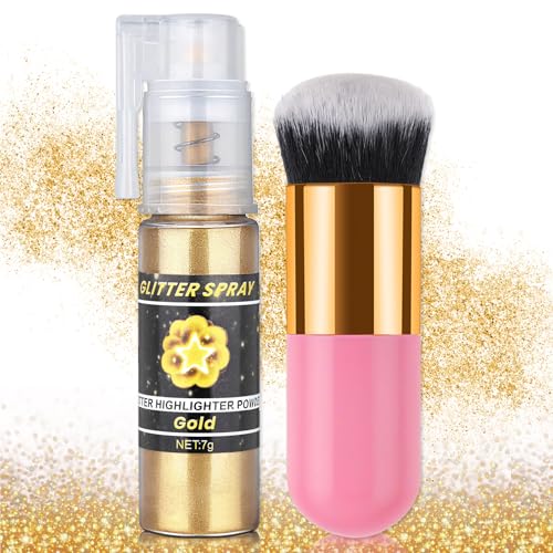 Gold Body Glitter Spray Fine Glitter Shimmer Powder Sparkle for Face Hair