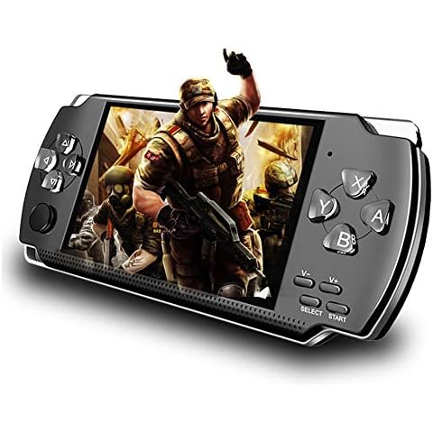 DesirePath Handheld Game Console, Portable Video Game Console, 8GB 4 inch Screen 10000 Classic Games Handheld Video Game Player Support Multiple Game formats, Black Cover