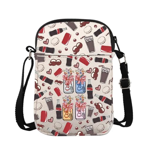 ZJXHPO Diet Drinker Cross Body Bag Diet Drink Wildflower Messenger Bag Soda Drink Croquette Bow Shoulder Bag Soda Lover Gift (Diet Flower CB)