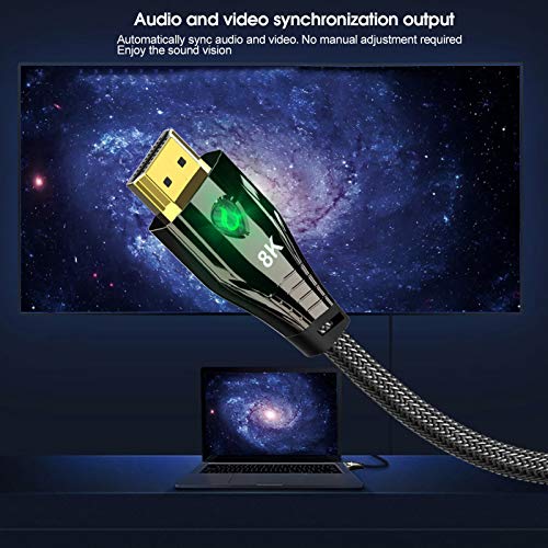 Cabo 8K, cabo adaptador com cabo adaptador LED, 60 Hz para linha HDMI(1,5 milhões)