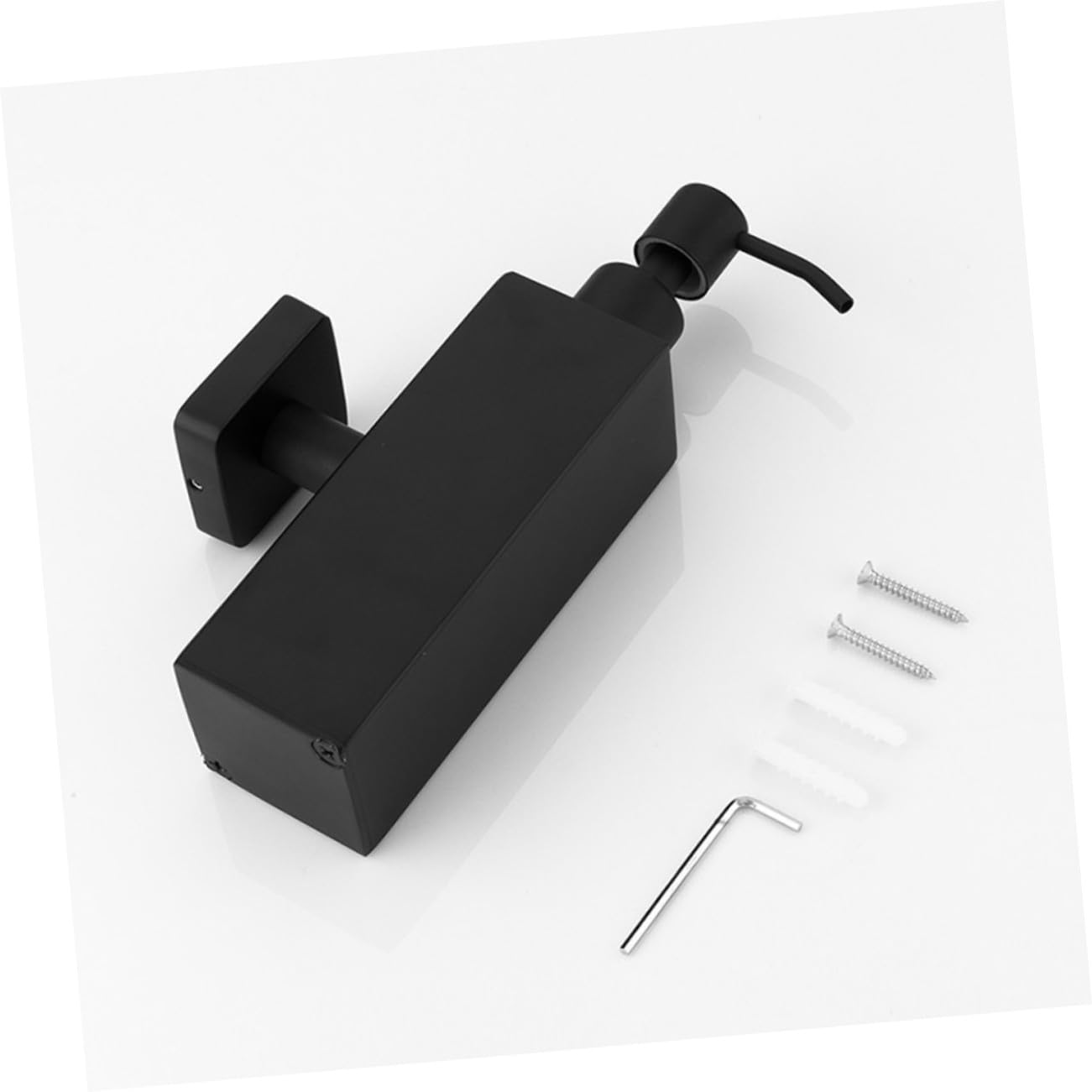Yardenfun Dispensador de Jabón Líquido de Acero Inoxidable de Pared Forma Cuadrada Bomba Manual para Baño Cocina y Hotel Resistente y Fácil de Rellenar