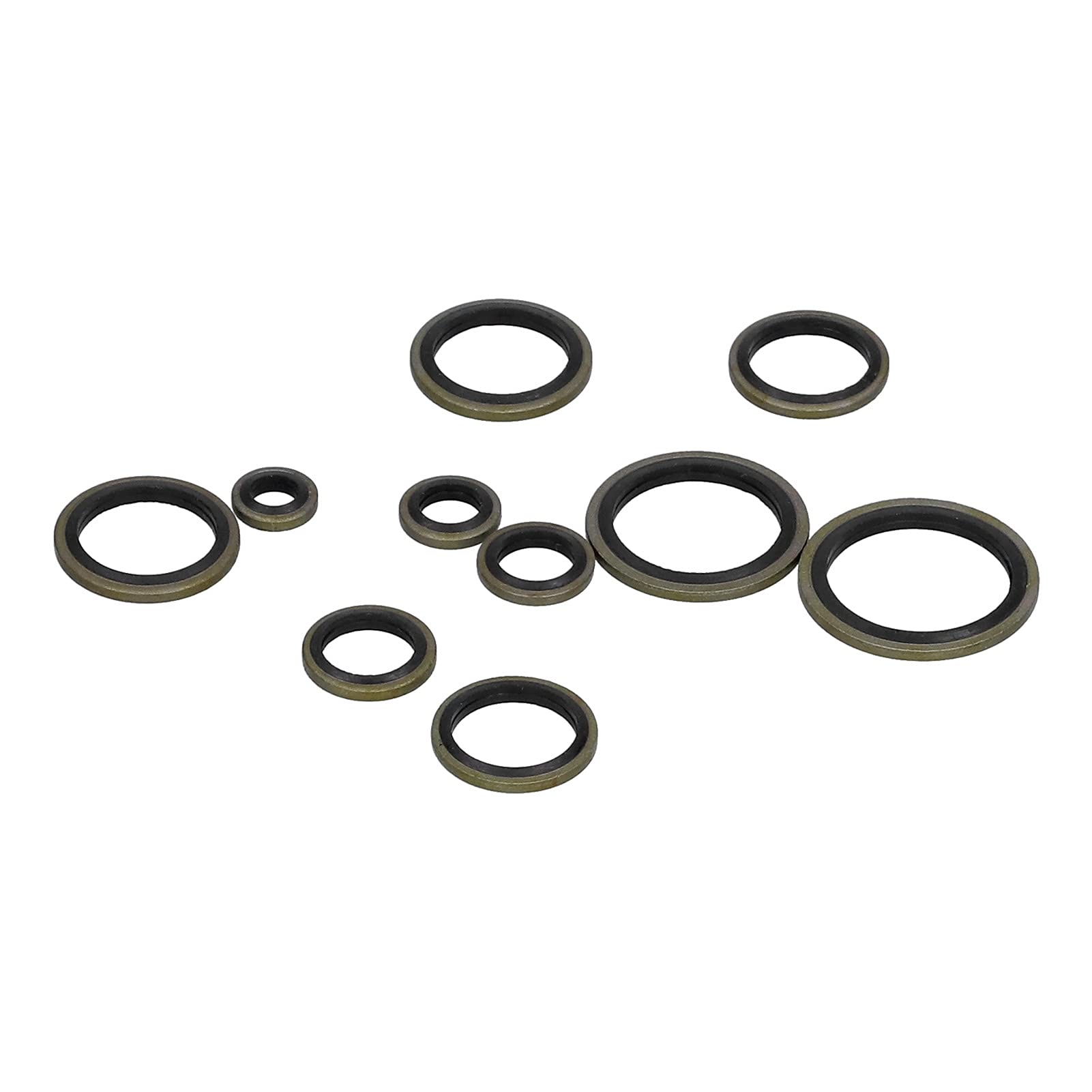 Surtido de arandelas de sellado unido 150 piezas Kit de sellado de aceite de alta presión de caucho metálico para dispositivos mecánicos automotrices M6 M8 M10 M12 M14 M16 M18 M20 M22 M24