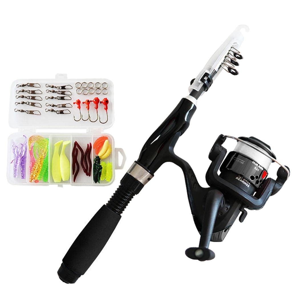 UJEAVETTE® Telescopic Fishing Pole Reel Children Spinning Reel Youth Tackle Box Black (B0BLNV5BYZ) Amazon Price History, Amazon Price Tracker