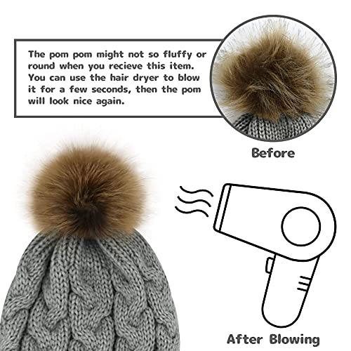 Olreco Baby Beanie Baby Winter Hat Toddler Winter Hat Infant Beanie Knit Toddler Hats for Girls Boys Infant Hats with Pom Pom4