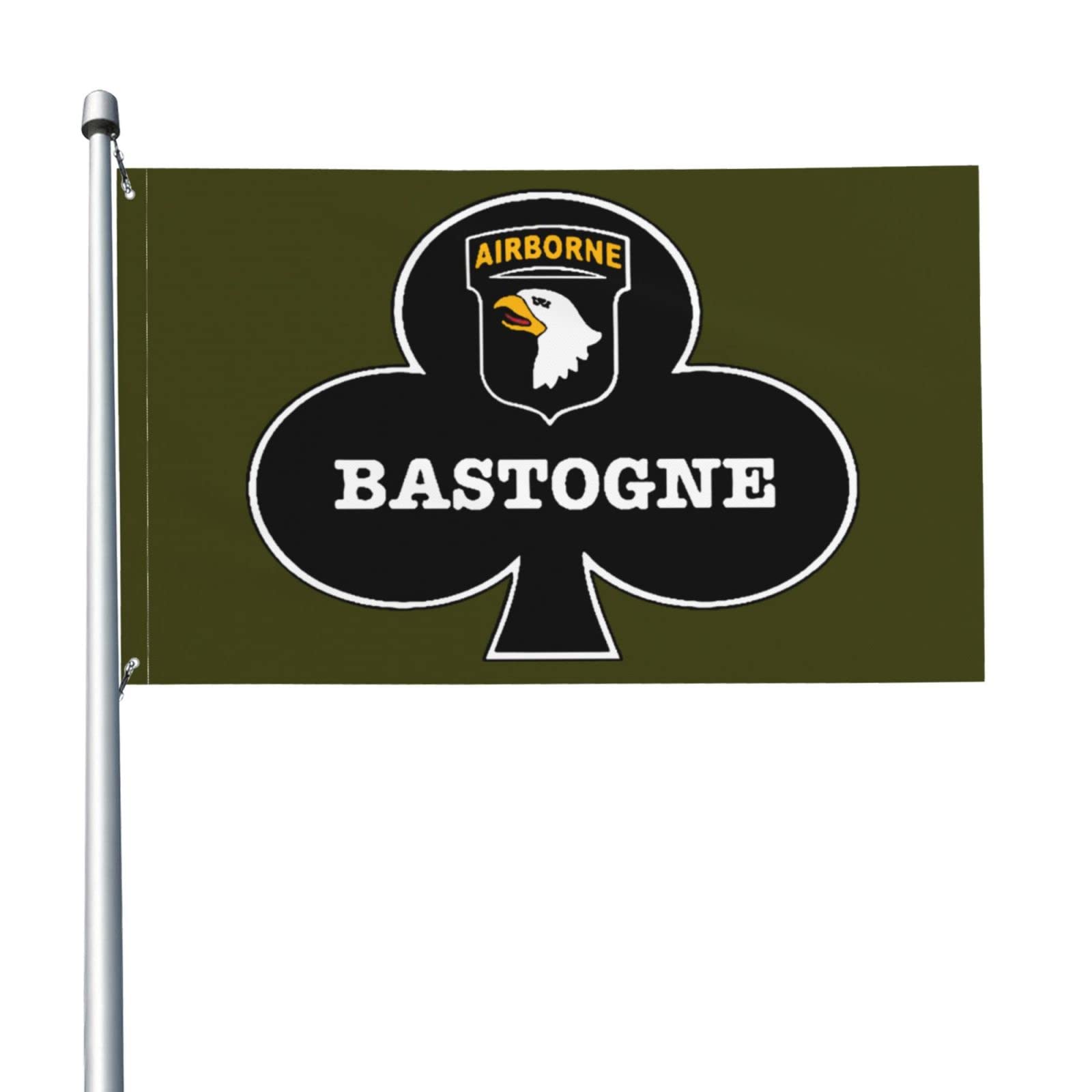 Airborne-Bastogne Flag 3x5 Ft Garden Flag Double Sided Outdoor Banner Yard House Home Decor Flag Fade Resistant