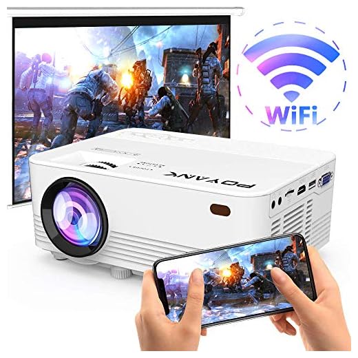 WiFi Projector - 3500Lumens Portable WiFi Projector Synchronize Smart Phone Screen, TV Stick, PS4, DVD Player Supported