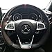 Matte Black Carbon Fiber&Suede Leather Steering Wheel Cover Hand-Stitch on Wrap Fit for Mercedes Benz W205/C43 GLA45 GLC43 AMG/CLA-Class C117/X156/C218/W213/X253 C253/W166/W222/SLC R172/R231