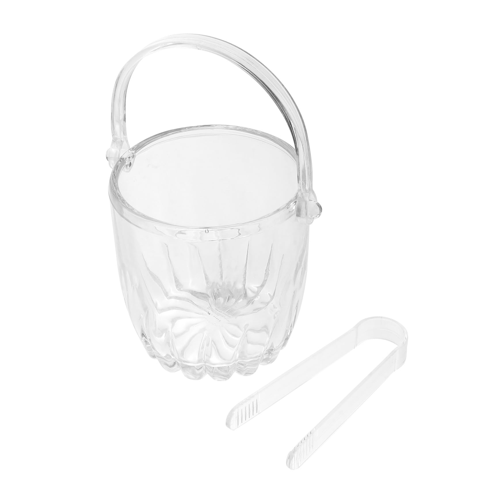 Secchiello Porta Ghiaccio in Vetro e Acrilico Leggero con Manico, Design Trasparente e Pratico per Casa e Ristorante, Facile da Posizionare, Set da 1