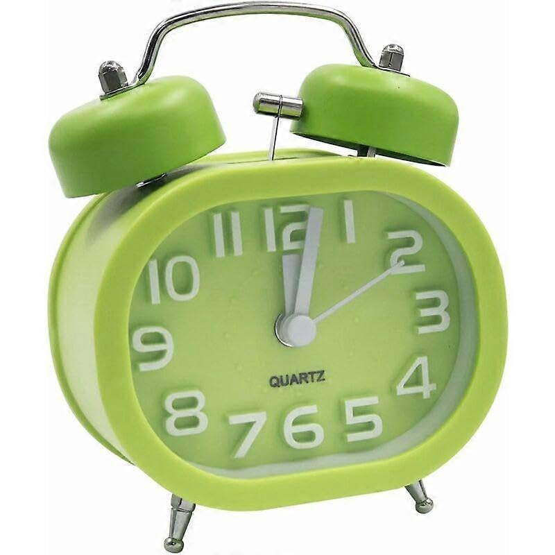 Réveil à quartz silencieux DWW avec double cloche puissante et cadran rétro