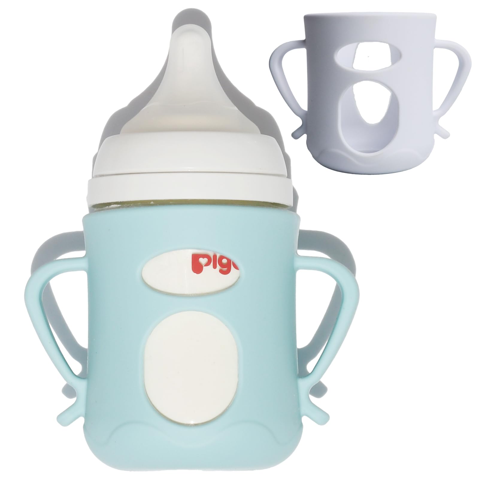 Mamigeor For Pigeon Glass Baby Bottle Silicone Holder, compatible with 5.4 oz, designed exclusively for glass baby bottles. (5.04oz) 2pcs