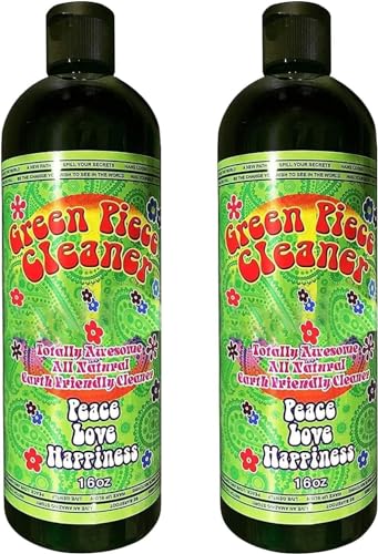 Image of Green Piece Glass Cleaner - 2 x 16 Oz - Purple Silicone Plug Set