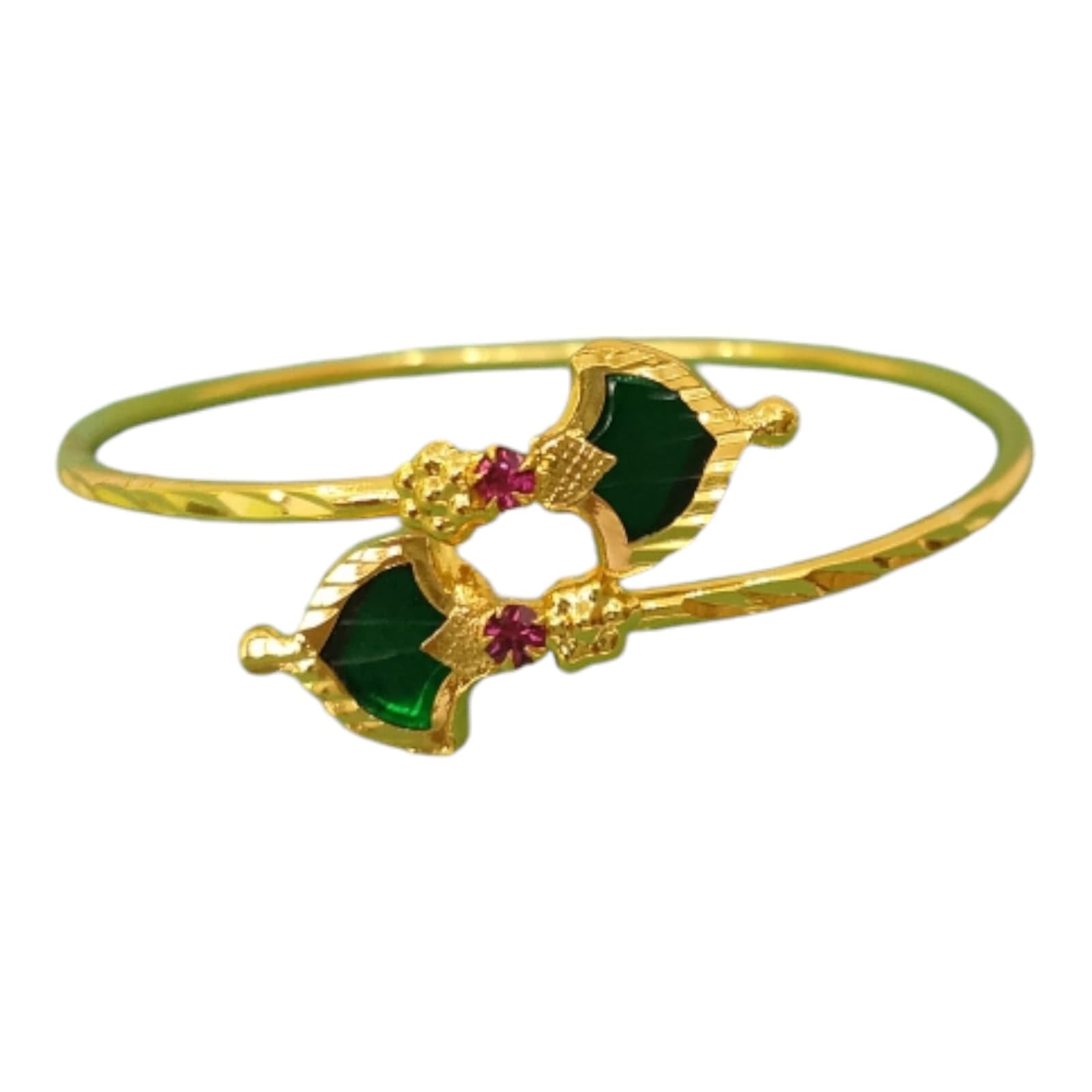 ESHIP Premium Palakka Bangle | 22k Gold Plated Kerala Traditional Green palaka Bangle | Traditional free size Bangle for Womens and Girls | (B0DFH58NKB) Amazon Price History, Amazon Price Tracker