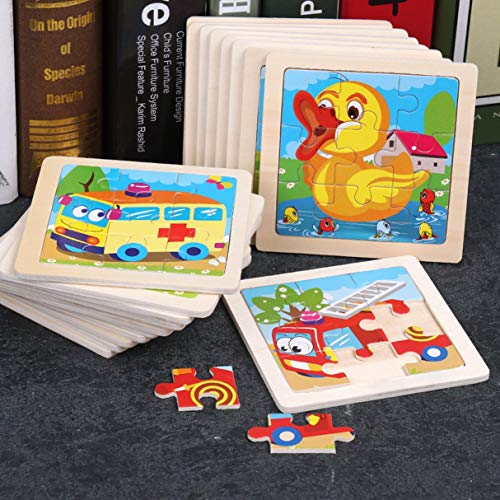 Kleine puzzel Kinderpuzzel 9 stukjes houtachtig bos Diervorm Verhaalpuzzel Idioom Puzzel Speelgoedpuzzel Schildpad - Afbeelding 7