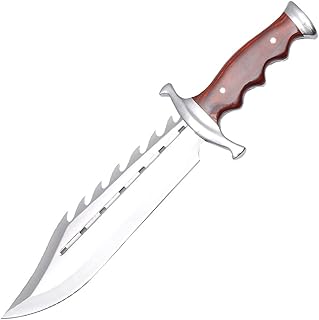 Armory Replicas - David Dundee Crocodile Bowie Knife - 9.3" Stainless Steel Blade, Natural Wood Handle, Nylon Sheath - Razor-Sharp, Versatile Survival Tool for Hunting - Armory Replicas