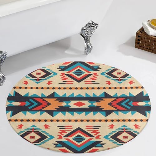 Alfombra pequeña con estampado de nativos americanos para salón y baño lavable 6