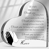 Thank You Gifts for Men Brother, Brother Friendship Keepsake Plaque, Best Brother Appreciation Gift, Thank You Brother Sign Plaque for Home Desk Decor