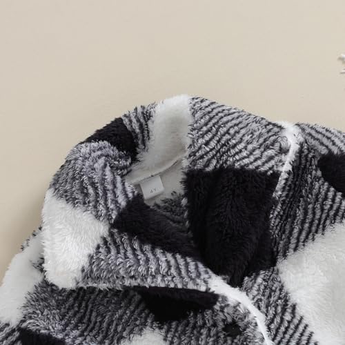 Kids Boy Girl Plaid Jacket Long Sleeve Collared Button Down Fall Winter Jacket Outwear Warm Clothes 5