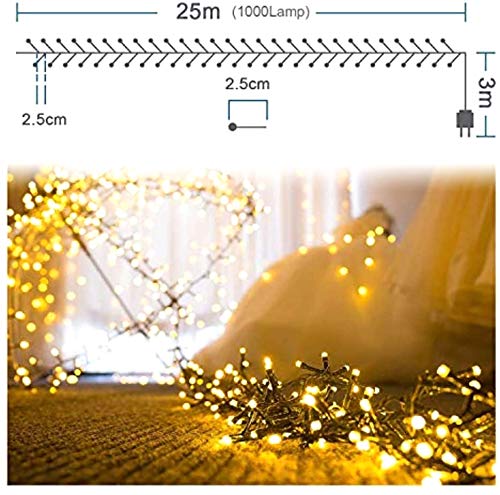 SALCAR 3m 160 LED-lichtsnoer voor buiten, warm wit & koud wit lichtsnoer voor kerstboom, stroomvoorziening met 14 modi, waterdicht kerstverlichting voor balkon, tuin, feest, bruiloft, kerstdecoratie