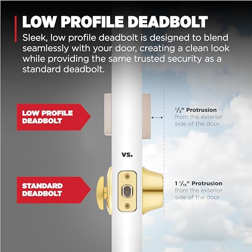 Image of Kwikset San Clemente Non-Functioning Front Door Lock Handle, Inactive Deadbolt and Interior Door Handle, Dummy Handleset Exterior with Interior Reversible Lever, Satin Nickel with Microban Protection