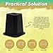 Kings Brand Furniture 6-inch Bed Risers - Set of 4 Black Heavy Duty Stackable Furniture Risers for Under Bed Storage, Desk, Sofa, Couch