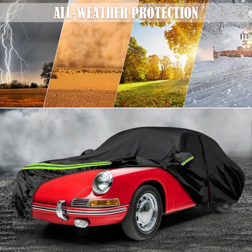 Image of Waterproof Car Covers Replace for 1964-1998 Porsche F-Series, G-Series, 930 /964 /993, 6 Layers All Weather Custom-fit Car Cover with Zipper Door & Windproof Bands for Snow Rain Dust Protection