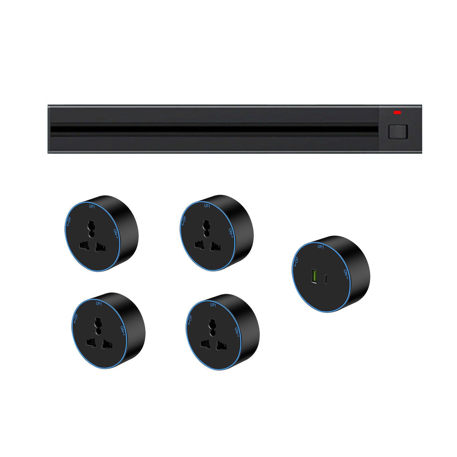 Listwa zasilająca do montażu na ścianie z wyjmowanym adapterem gniazda, szyna zasilająca Sprzęt AGD Uniwersalny adapter wtykowy + uniwersalna magistrala szeregowa,Concealed-installation-60cm