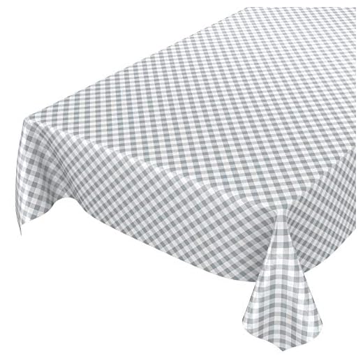 Mantel de hule encerado a cuadros lavable para mesa, toalla, gris, 100 x 140cm