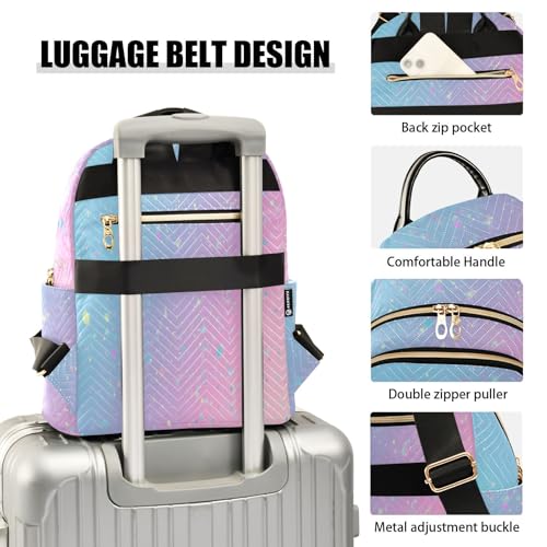 Image of senya Unicorn Background with Rainbow Women Backpack Purse Travel Daypack Shoulder Bag