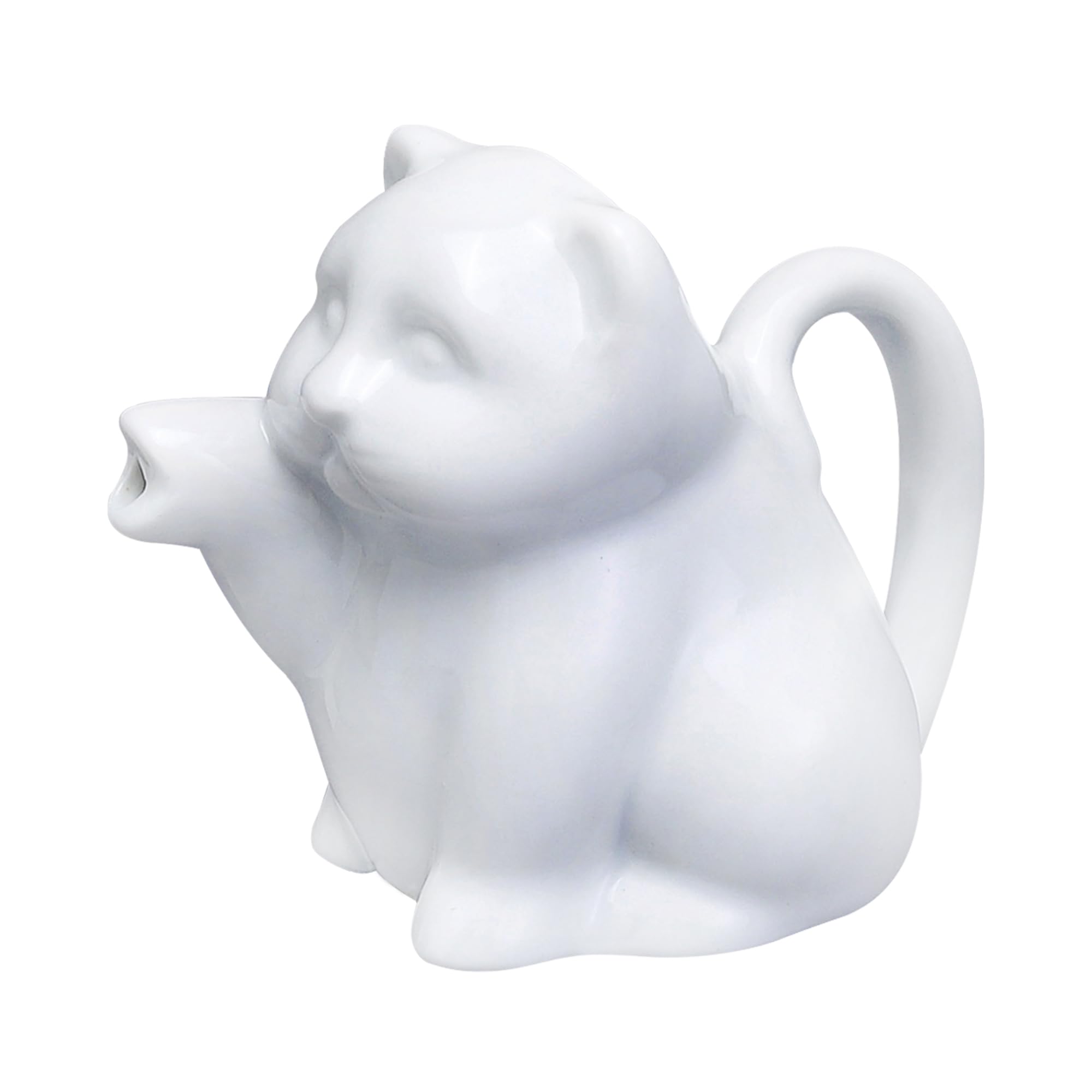 HIC Kitchen Mini Cat Creamer with Handle, Fine Porcelain, 2-Ounce Capacity