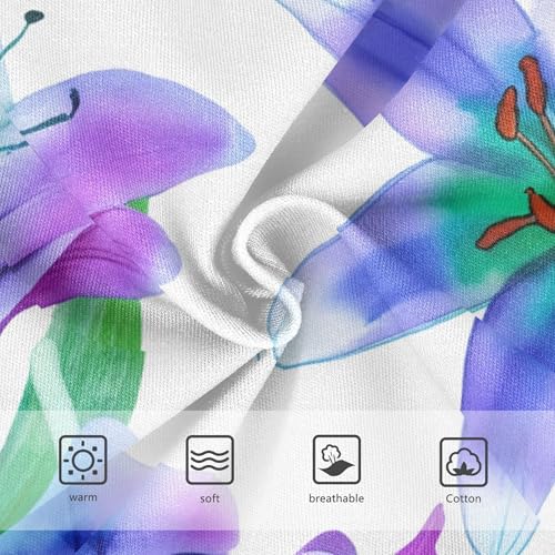 Toddler Underwear Floral 2t Cotton Girl Panties Cute Fancy Underpants Briefs Watercolor Lilies Pastel Blue3