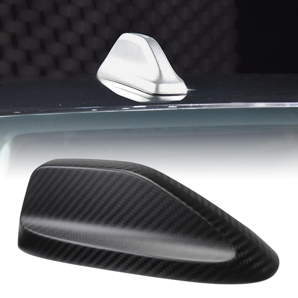 Shark Fin Antenna Cover for RAM 1500 TRX Tungsten Rebel Litimed Longhorn Big Horn Laramie 2019+,Dry Carbon Fiber Car Roof Aerial Base (Matte Carbon)