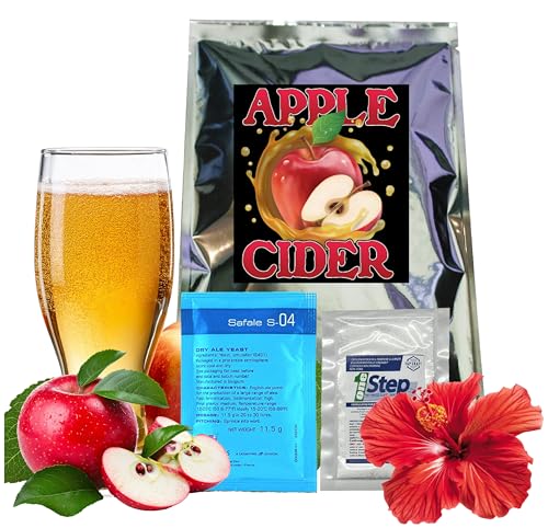 Apple Hibiscus Cider Recipe Kit – 5-Gallon - Made with 100% Apple Juice Concentrate & Real Hibiscus – No Sugar Needed – Homebrew Hard Cider Kit